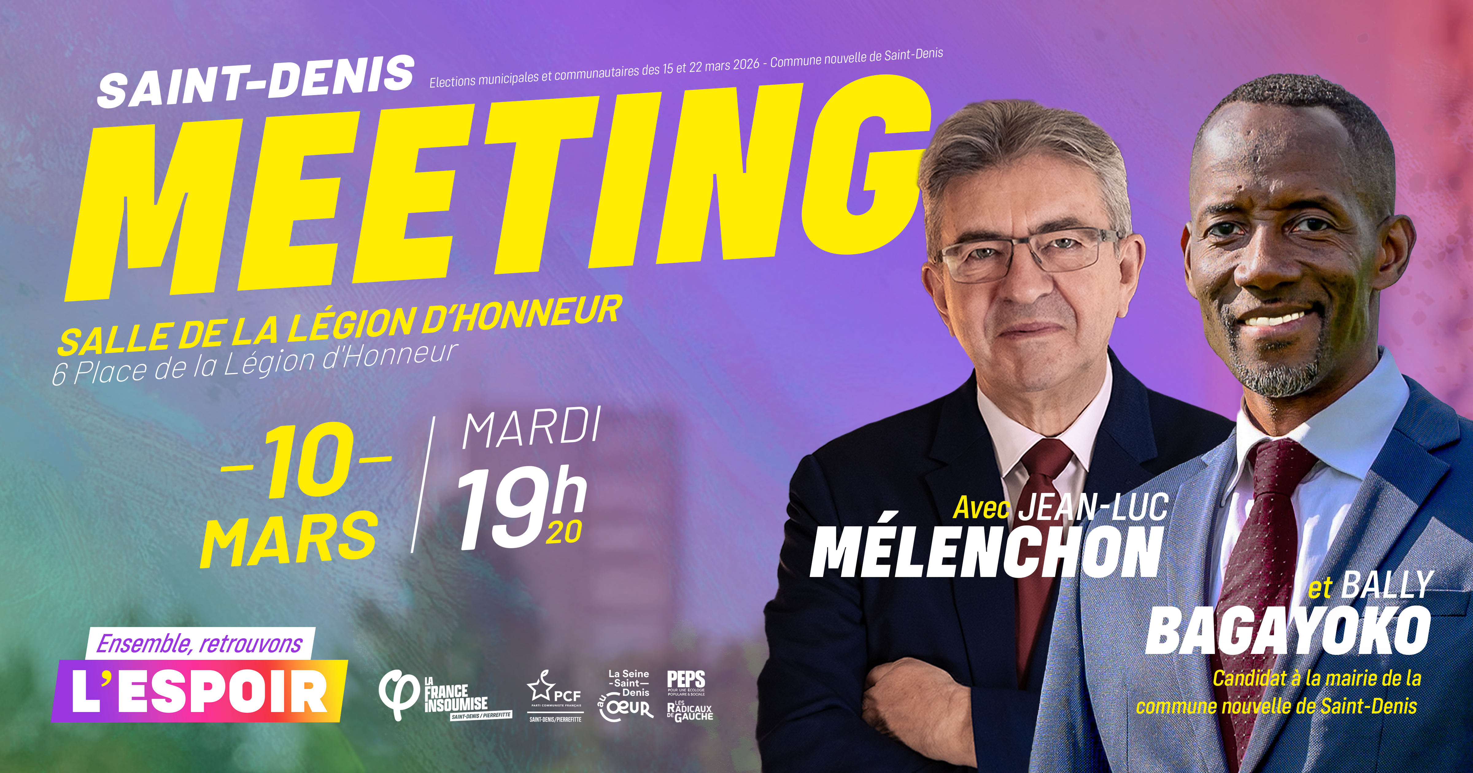 Meeting à Saint Denis avec Jean-Luc Mélenchon et Bally Bagayoko — Action Populaire